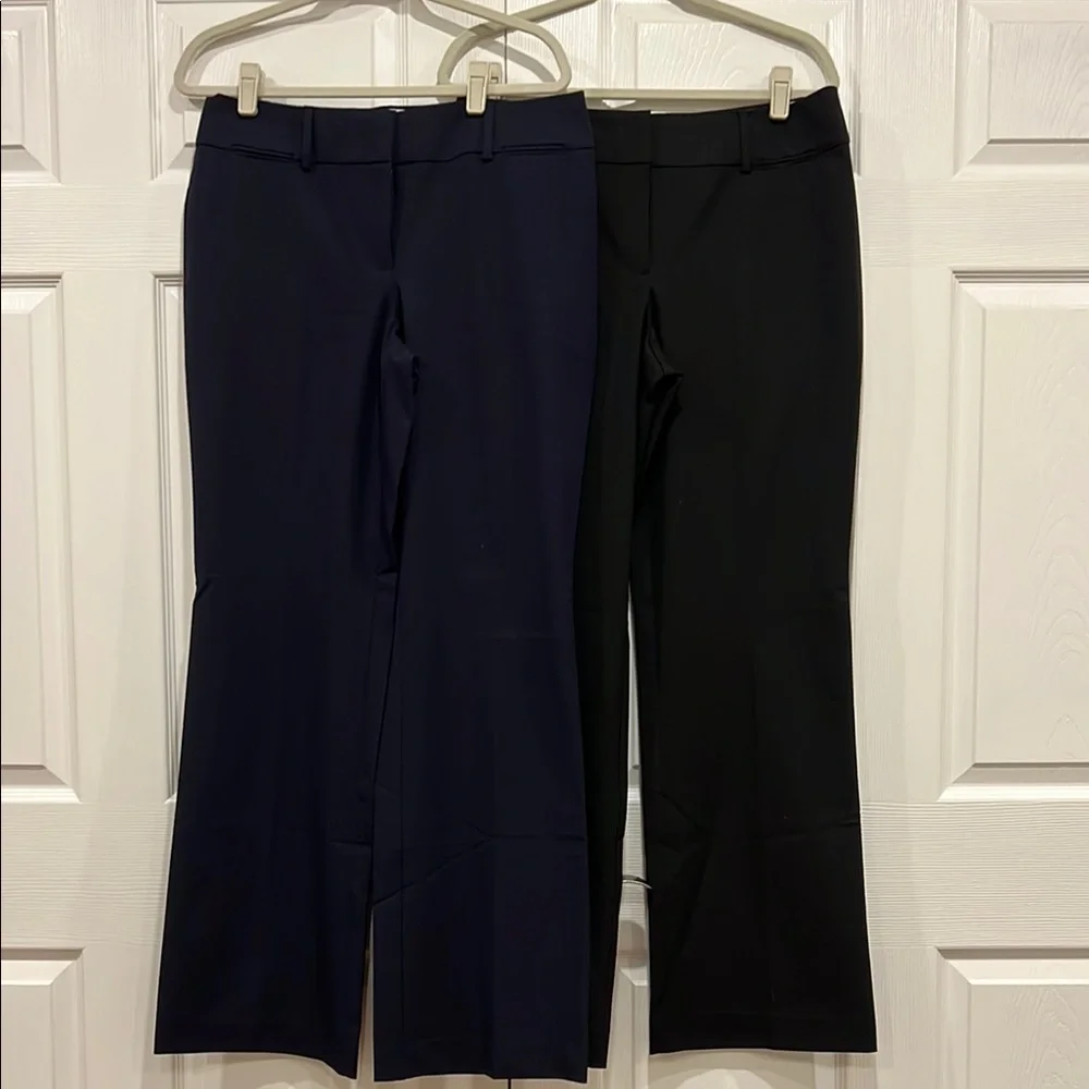 LOFT Women's Navy and Black Dress Pants - Cropped Bootcut Trousers